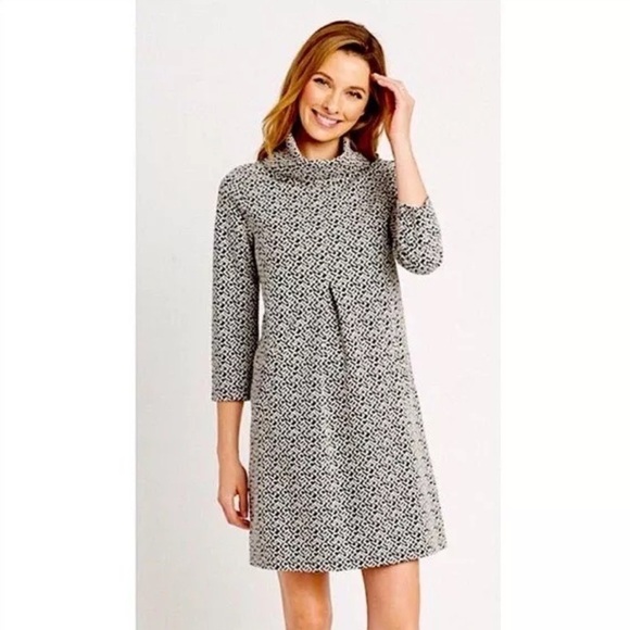 Tyler Böe Kim Cowl Neck Shift Dress in Blue Grey Print Size Large - Picture 1 of 16